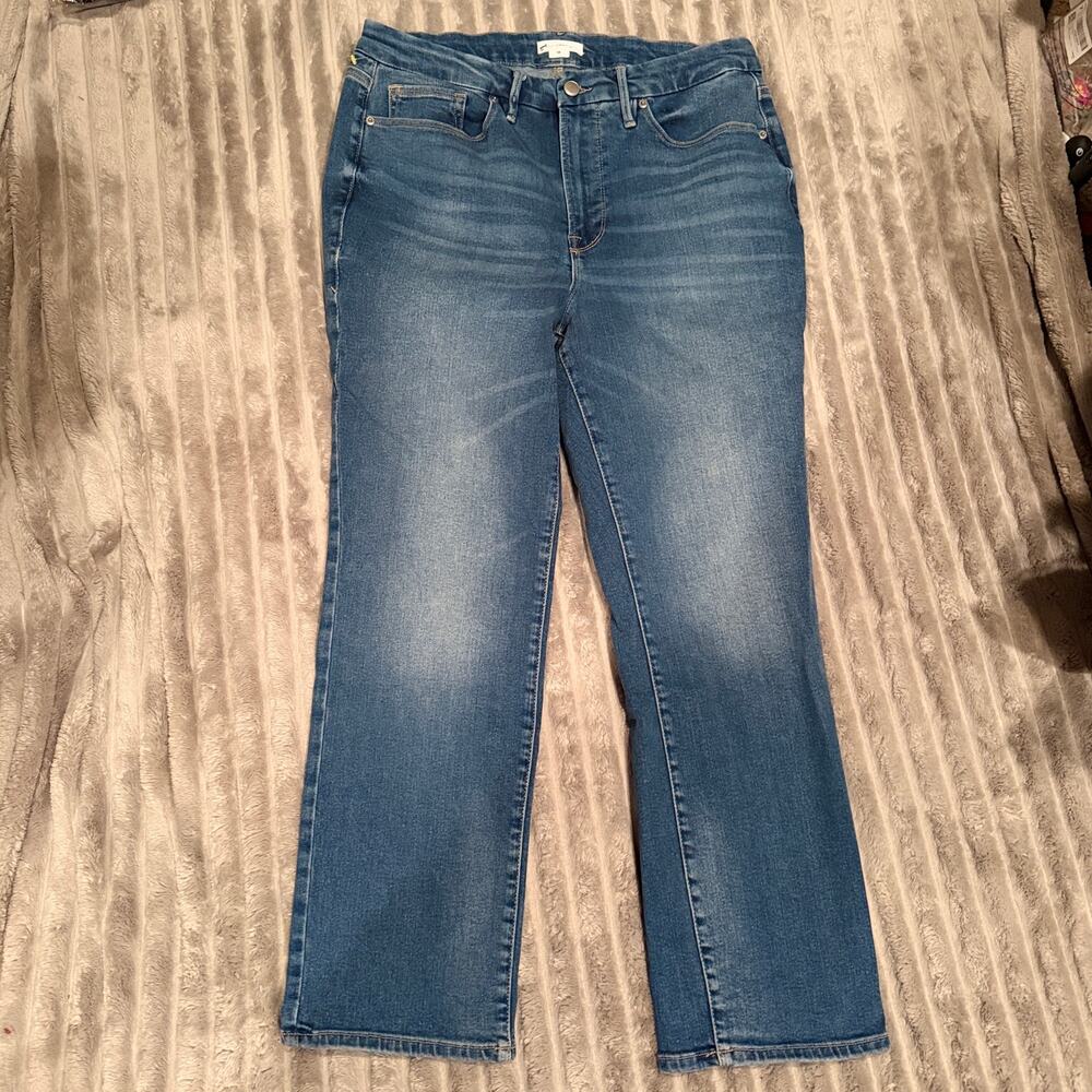 Good American High Rise Straight Leg Jeans - Size 15 (Blue Wash)